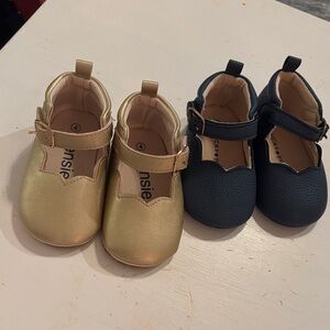 NWOT Lucky Brand Gold and Navy Kids Dress Shoes